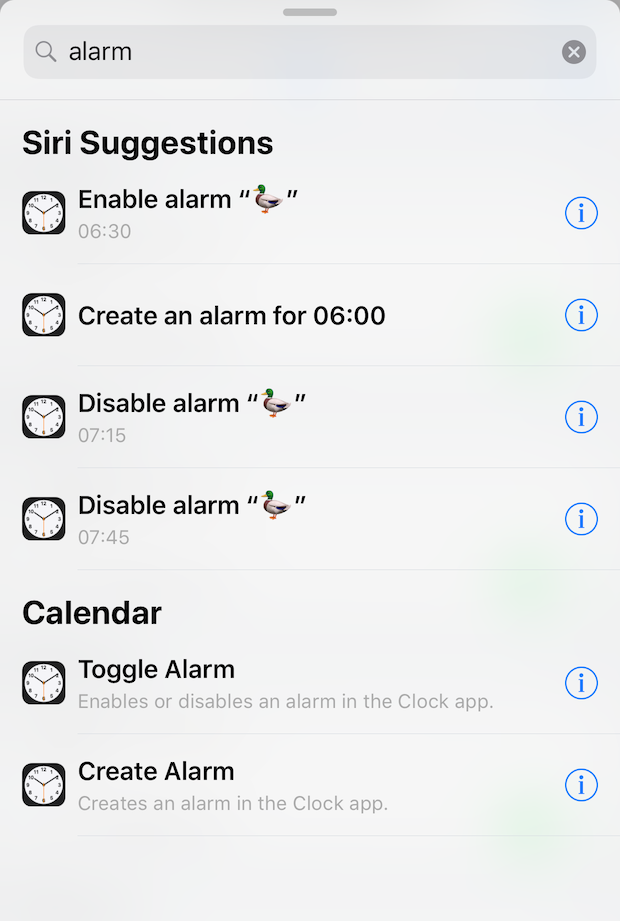 Searching for alarm yields only a limited number of results
